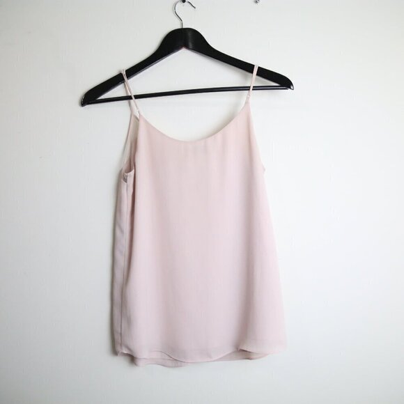 Aritzia Babaton Galen Camisole Mesh Tank Top Light Pink Blouse Size XXS - Picture 4 of 6